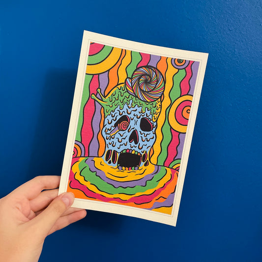 Rainbow Melting Skull - Art Print