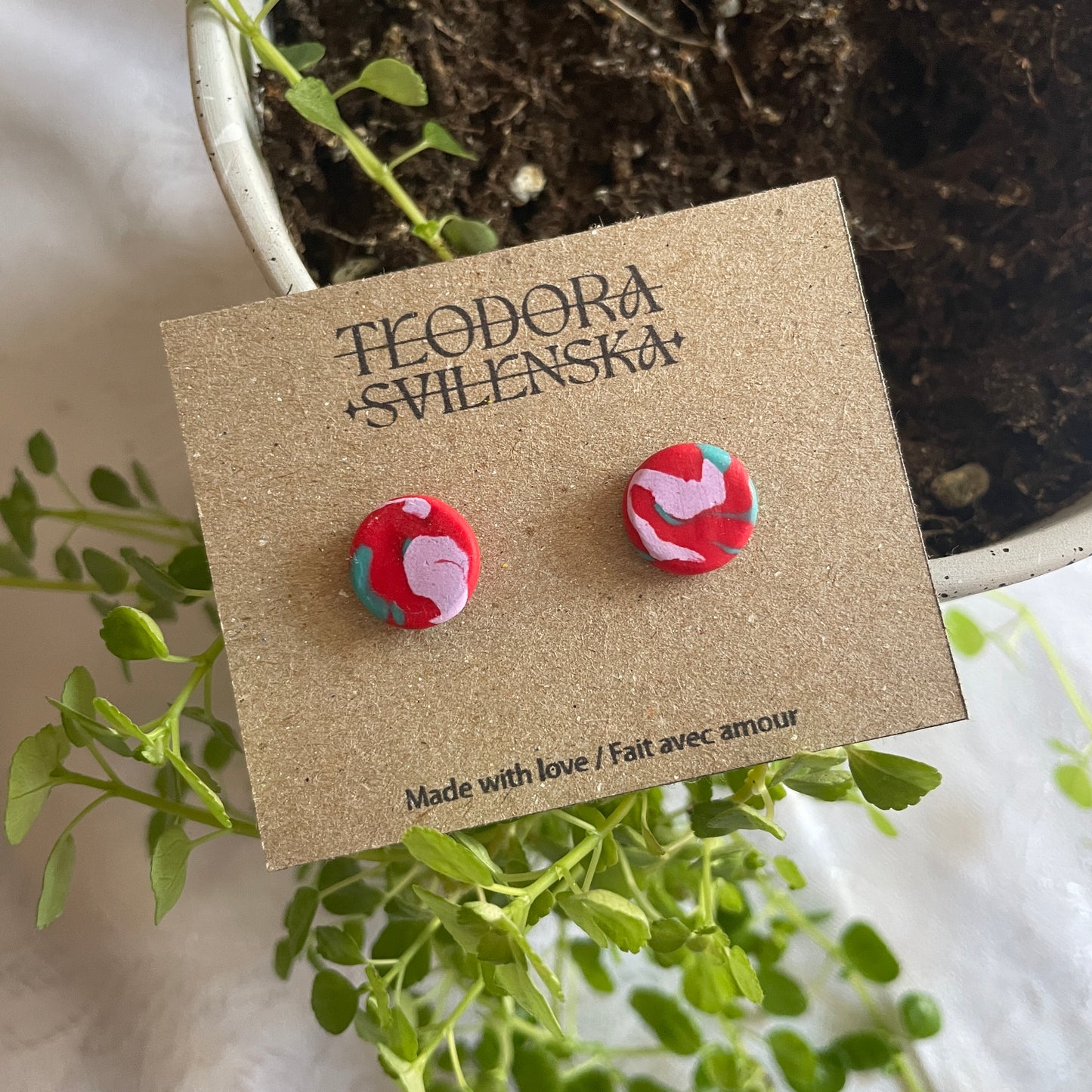 Handcrafted Polymer Clay Studs