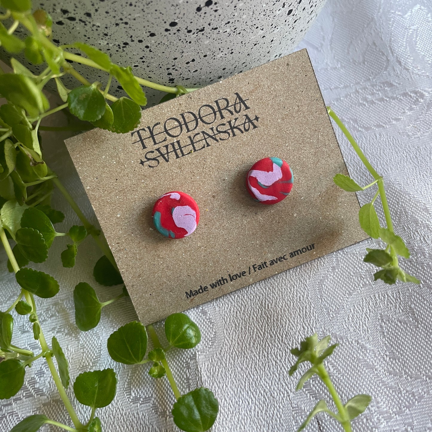 Handcrafted Polymer Clay Studs