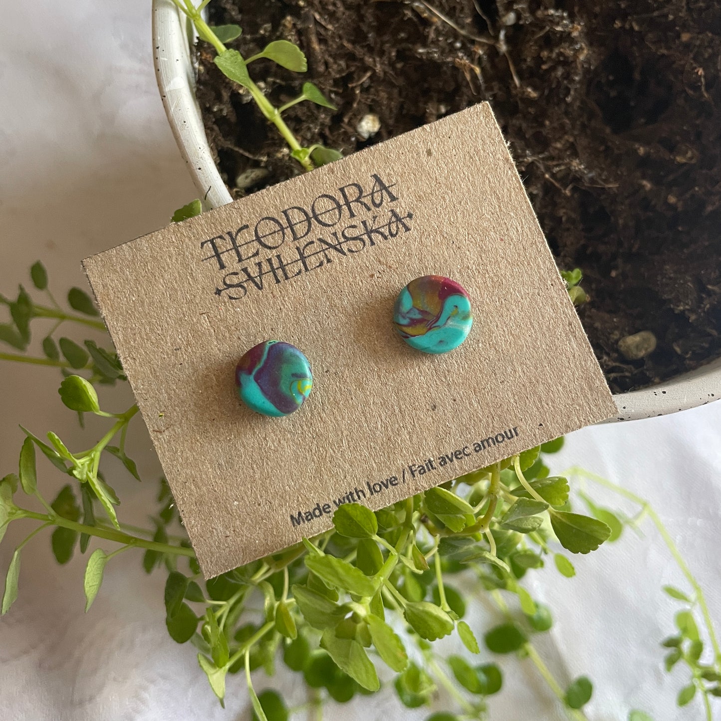 Handcrafted Polymer Clay Studs