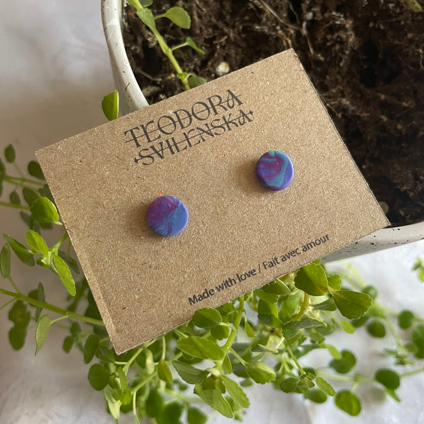 Handcrafted Polymer Clay Studs