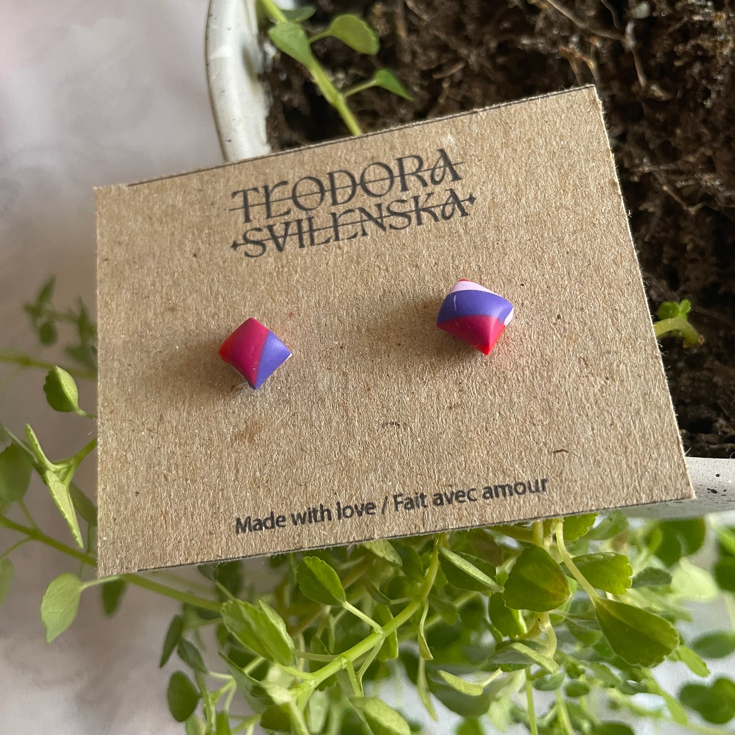 Handcrafted Polymer Clay Studs