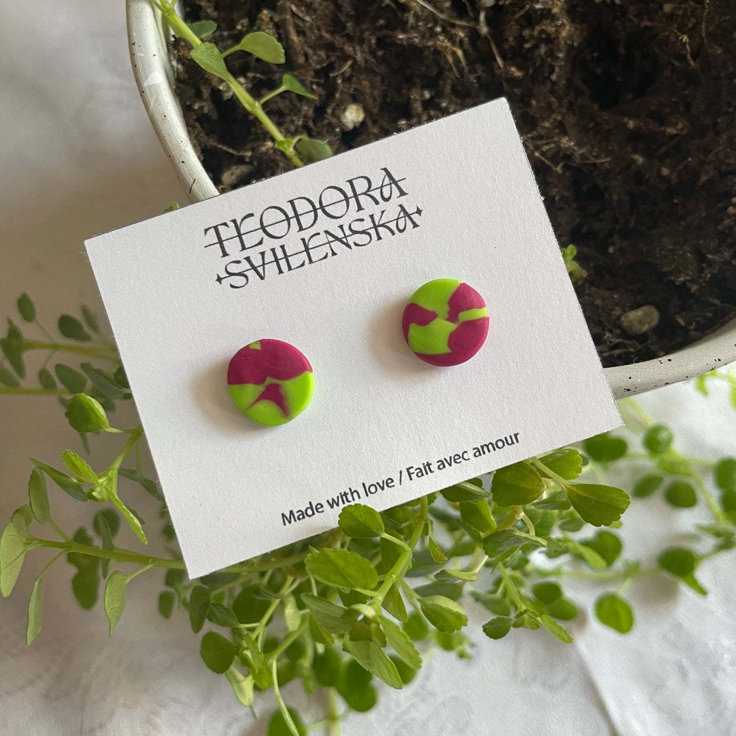 Handcrafted Polymer Clay Studs