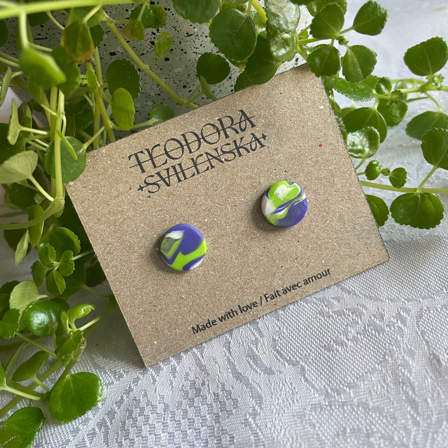 Handcrafted Polymer Clay Studs