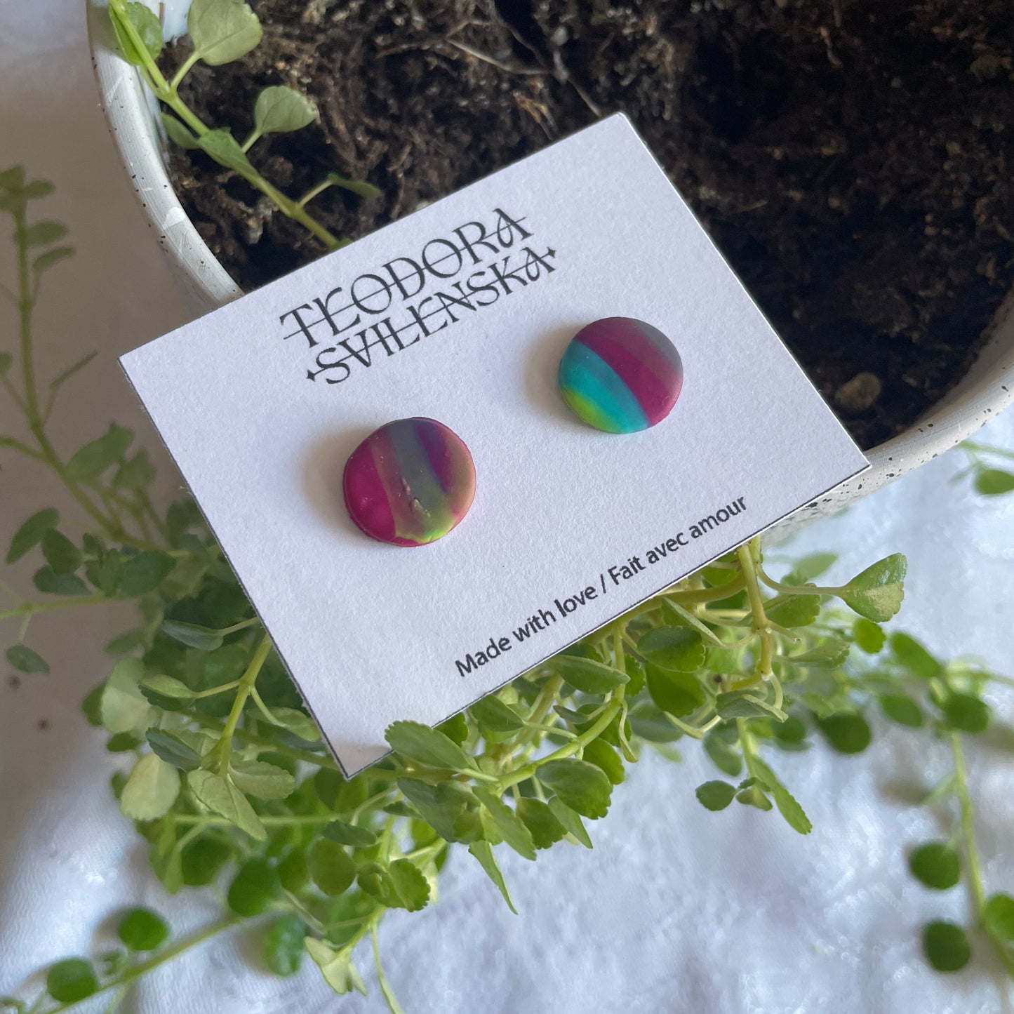 Handcrafted Polymer Clay Studs