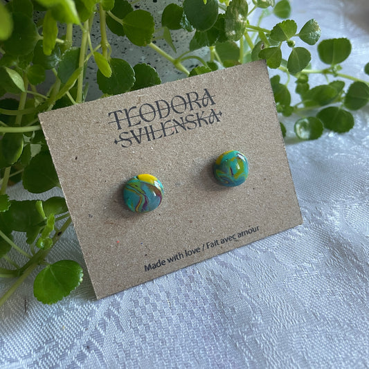 Handcrafted Polymer Clay Studs - Glossy