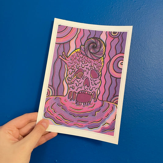Melting Skull Purple - Art Print