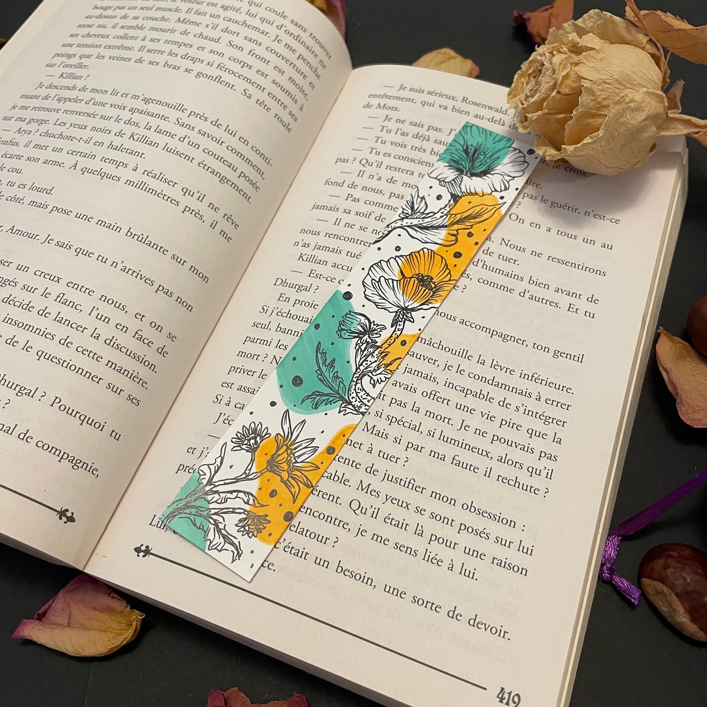 Hand-drawn Floral Bookmark