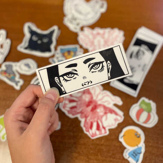 Anime eyes glossy sticker