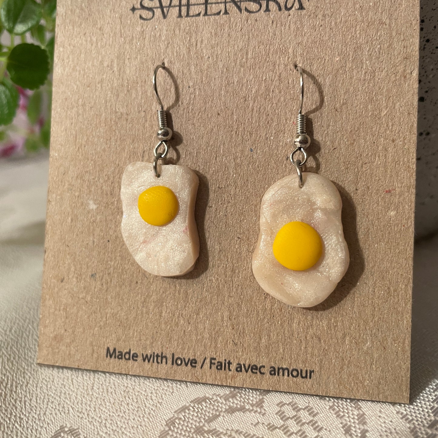 Handcrafted Polymer Clay Earrings - Eggs