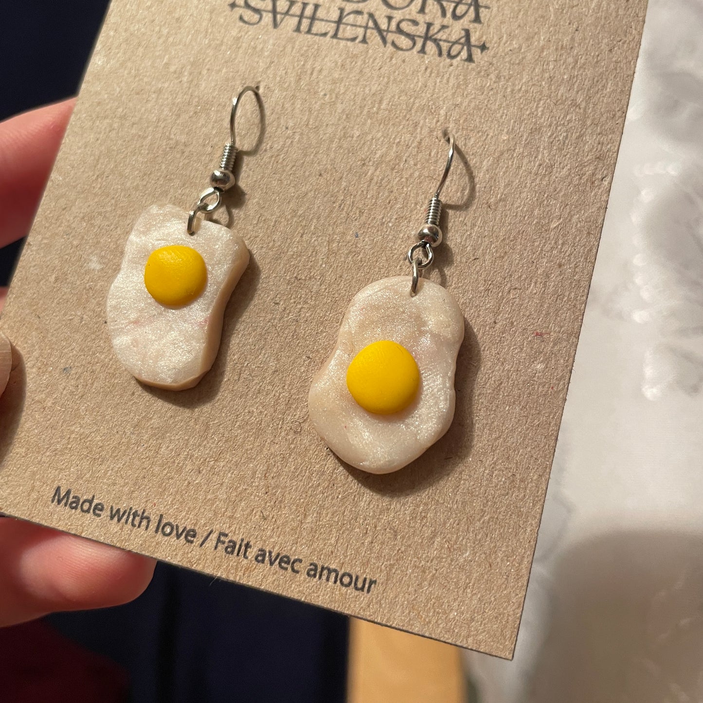 Handcrafted Polymer Clay Earrings - Eggs