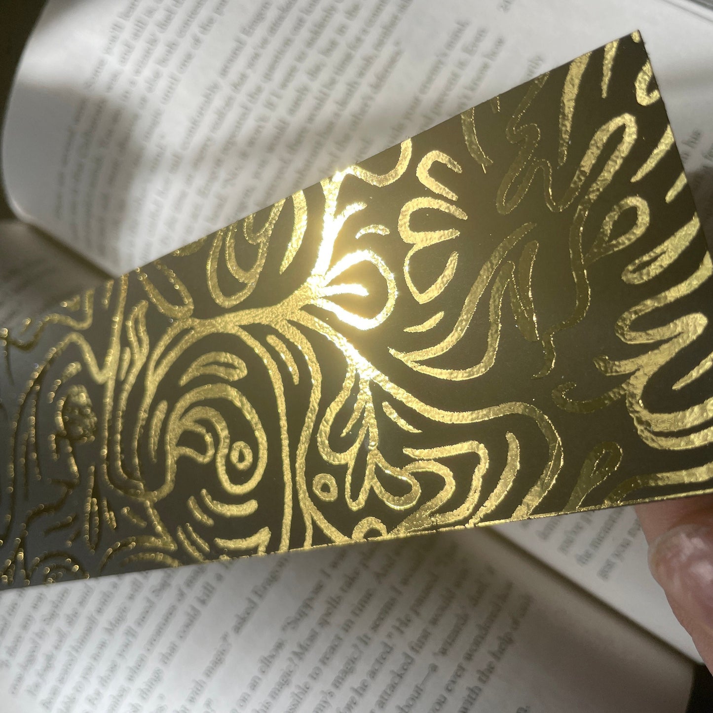 Fantasy Gold Foil bookmark, Magical, Whimsical Art, Tarot, Fairycore, Dark academia, zodiacs, celestial, Sun, black and gold, handmade